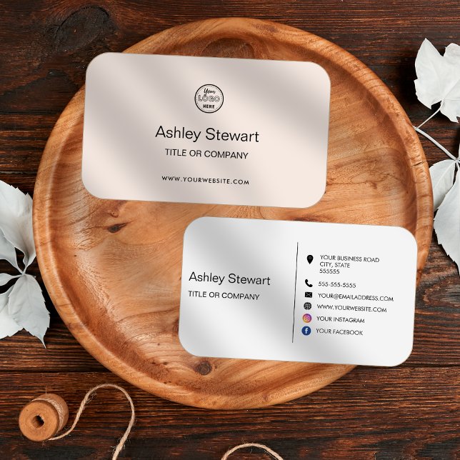 Minimalist Social media Logo Website Blush Pink Business Card (Creator Uploaded)