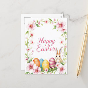 Minimalist Soft Floral Easter Elegant Spring Holiday Postcard