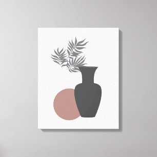 Minimalist Soft Greys and Pinks Canvas Wall Art