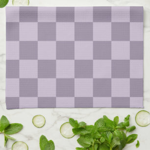 Minimalist Soft Lavender Checkerboard Pattern  Tea Towel
