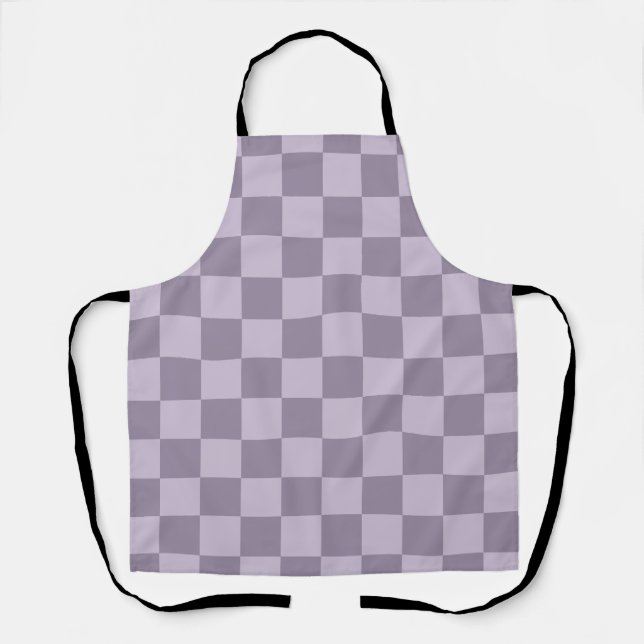 Minimalist Soft Lavender Chequerboard Pattern  Apron (Front)