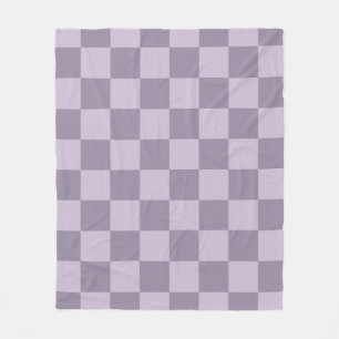 Minimalist Soft Lavender Chequerboard Pattern Fleece Blanket