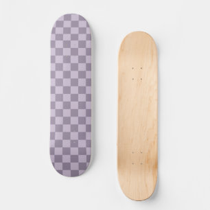 Minimalist Soft Lavender Chequerboard Pattern Skateboard