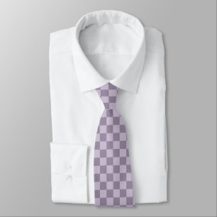Minimalist Soft Lavender Chequerboard Pattern Tie