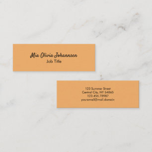 Minimalist Soft Orange Mini Business Card