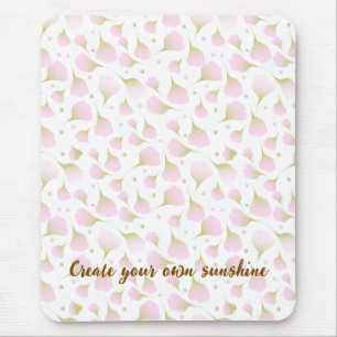 Minimalist Soft Pastel Blush Pink Floral Petals Mouse Mat