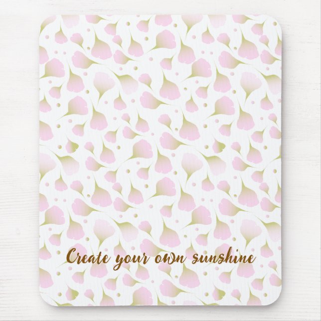 Minimalist Soft Pastel Blush Pink Floral Petals Mouse Mat (Front)