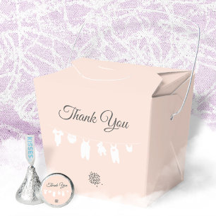 Minimalist Soft Peach Baby Girl Shower Thank You Favour Box