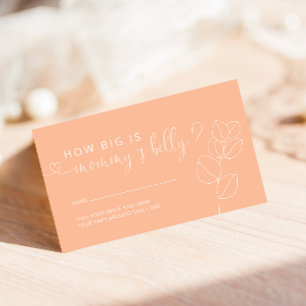 Minimalist Soft Peach How Big is Mummy's Belly Enclosure Card