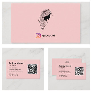 Minimalist Soft Pink Hair Stylist Business Card