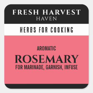 Minimalist Soft Red Herb Square Sticker