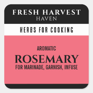 Minimalist Soft Red Herb Square Sticker