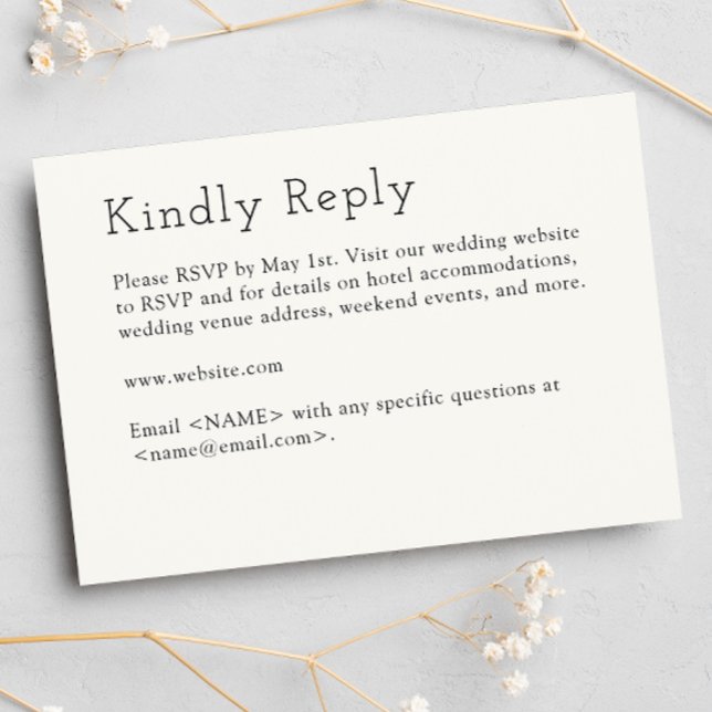 Minimalist Soft White Wedding RSVP Card (Creator Uploaded)