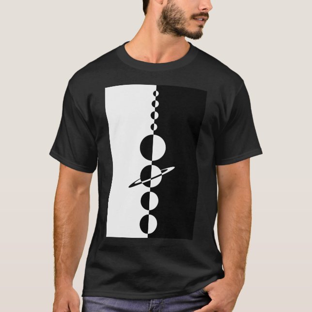Minimalist Solar System Illustration T-Shirt (Front)