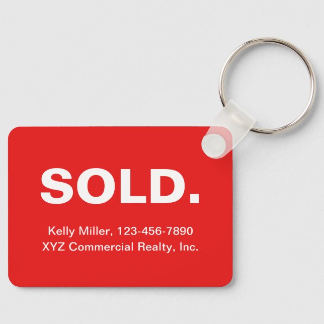 Minimalist SOLD Realtor | Budget New Home Closing  Key Ring (Front)