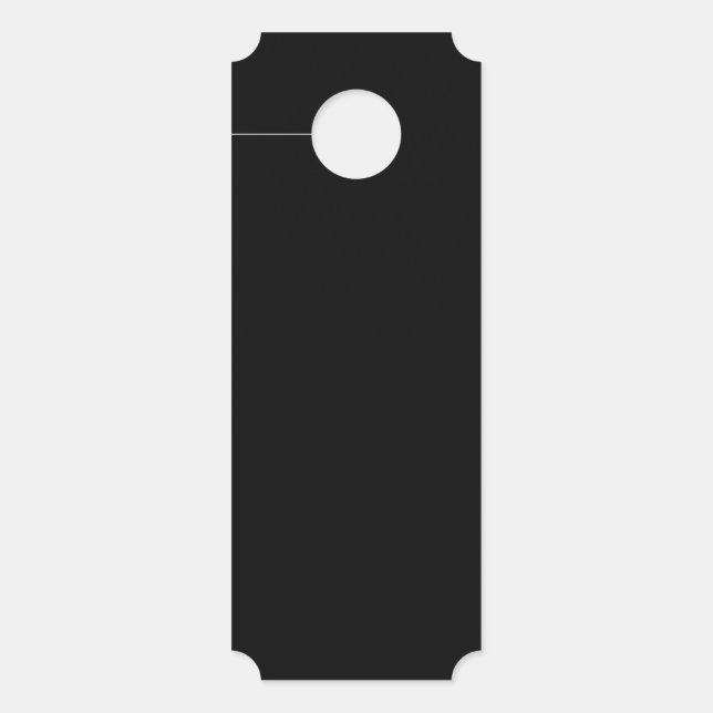Minimalist Solid Black Hanging Ticket Door Sign (Front)