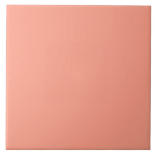 Minimalist Solid Colour Orange Soft Pink Coral Tile