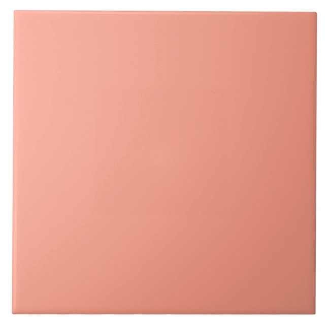 Minimalist Solid Colour Orange Soft Pink Coral Tile (Front)