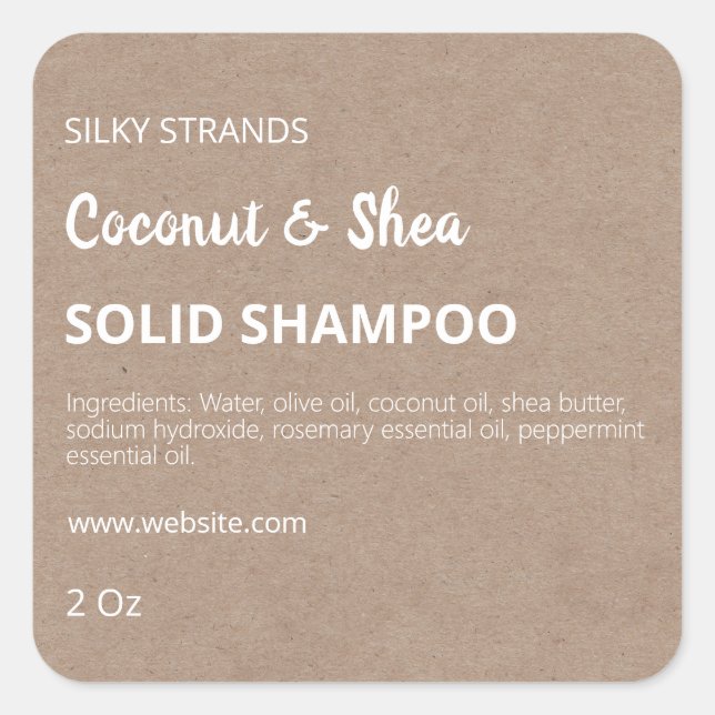 Minimalist Solid Shampoo Labels (Front)