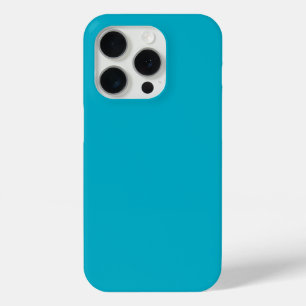 Minimalist Solid Teal Blue Vivid Turquoise Phone C iPhone 15 Pro Case