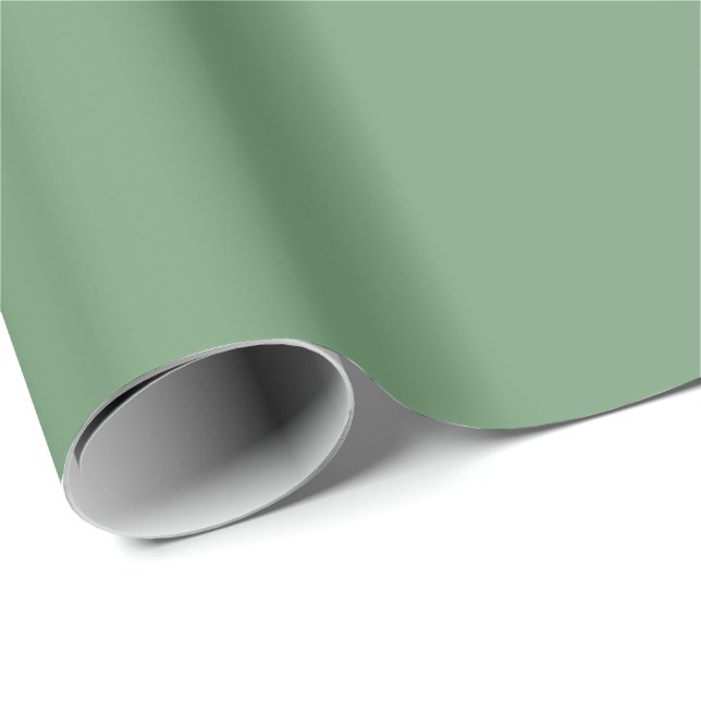 Minimalist Solid Unicolor Green #749c75 Wrapping Paper (Roll Corner)