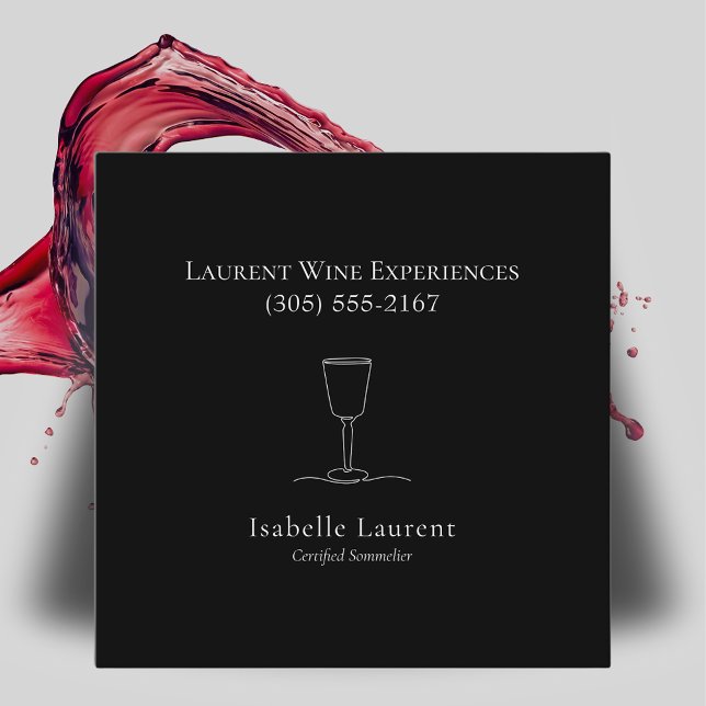 Minimalist Sommelier Wine Expert  Calling Card (Creator Uploaded)