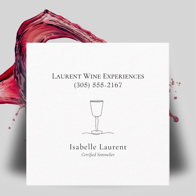 Minimalist Sommelier Wine Expert  Calling Card (Creator Uploaded)