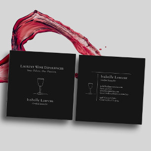 Minimalist Sommelier Wine Expert Square Business Card