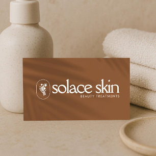Minimalist Spa Wellness Aesthetician Logo Rust Business Card