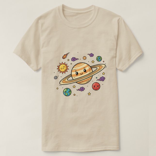 Minimalist Space Aesthetic Galaxy Moon T-Shirt (Design Front)