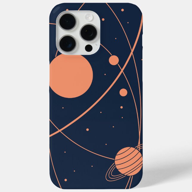 Minimalist Space Orbit iPhone 15 Pro Max Case (Back)