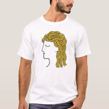 Minimalist Spagetti Hair Funny Food Lover T-Shirt 