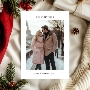 Minimalist Spanish Christmas Feliz Navidad Photo  Holiday Card