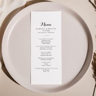 Minimalist Spanish Dinner Menu