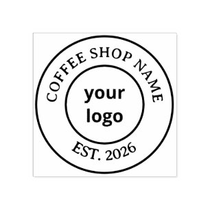 Minimalist Speciality Coffee Shop Cup Logo  Rubber Stamp