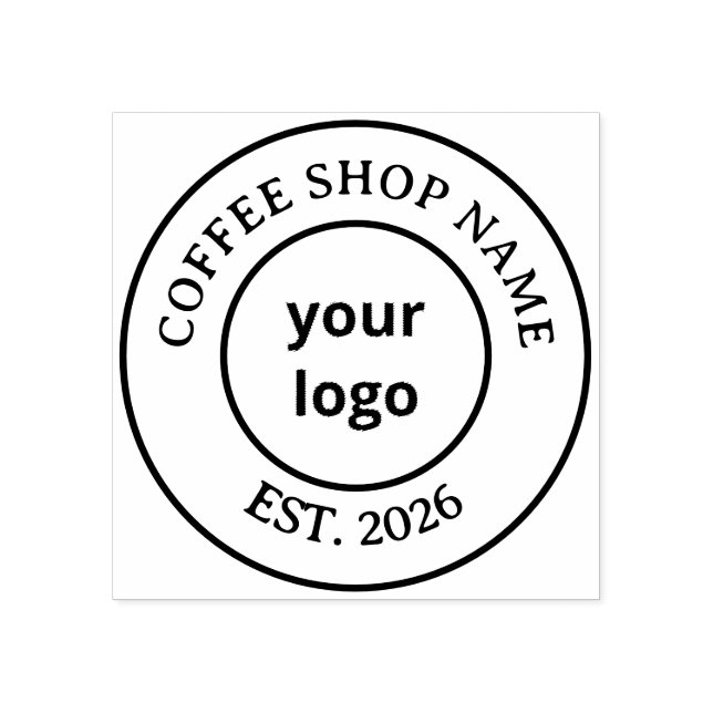Minimalist Speciality Coffee Shop Cup Logo  Rubber Stamp (Imprint)