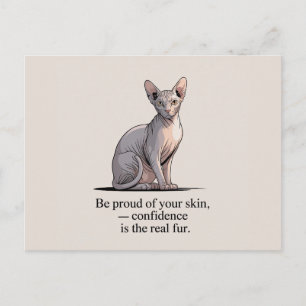 Minimalist Sphynx Cat Inspirational Art Postcard