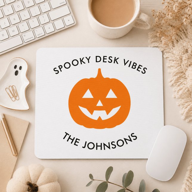 Minimalist Spooky Desk  – Personalised Halloween Mouse Mat (Creator Uploaded)