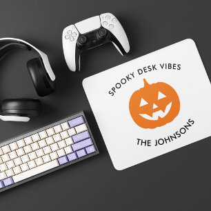Minimalist Spooky Desk  – Personalised Halloween Mouse Mat