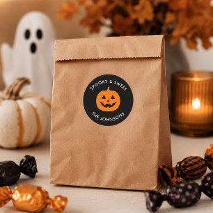 Minimalist Spooky Vibes – Personalised Halloween Classic Round Sticker