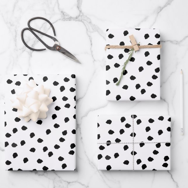 Minimalist Spots Simple Modern Cute Dalmatian Wrapping Paper Sheet (Front)
