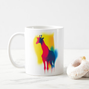 Minimalist Spray Paint Giraffe Silhouette Coffee Mug