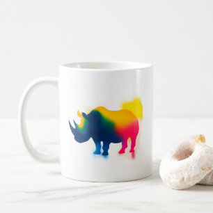 Minimalist Spray Paint Rhinoceros Silhouette Coffee Mug