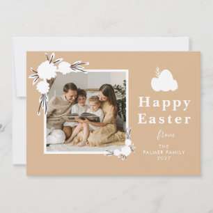 Minimalist Spring Easter Personalised Family Photo Holiday Card