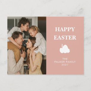 Minimalist Spring Easter Personalized Family Photo Holiday Postcard