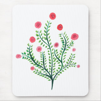 Minimalist Spring Floral Pretty Watercolor Plant Mouse Mat