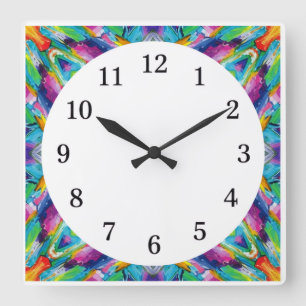 Minimalist Square Wall Clock with Numbers Only