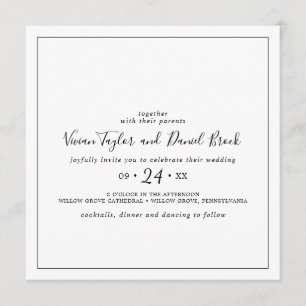 Minimalist Square Wedding Invitation