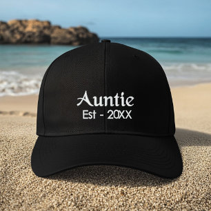 Minimalist Sript pregnancy announcement Auntie Embroidered Hat