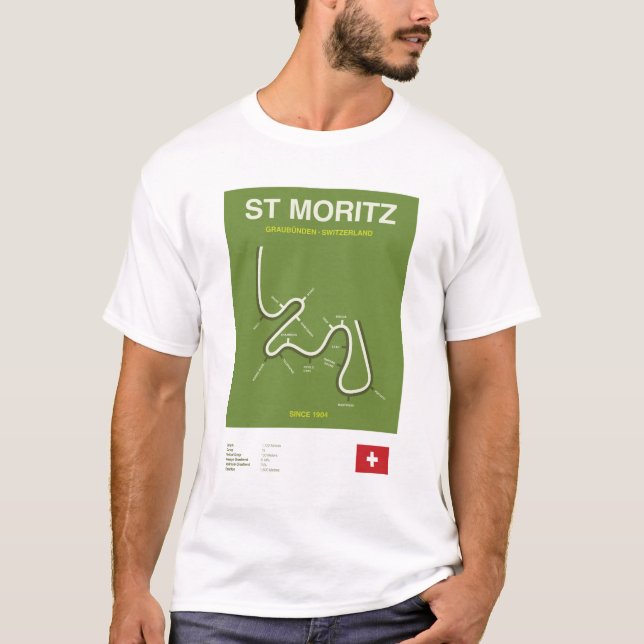 Minimalist St Moritz Bobsleigh Line Print Tee (Front)
